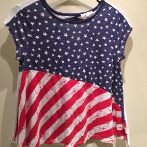 American Flag Cross Hole back tee